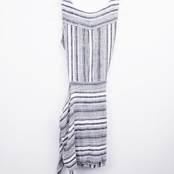 Anthropologie Drew Morgan stripe Sarong Sleeveless Dress Size Med‎ Gauzy Linen - Picture 2 of 7